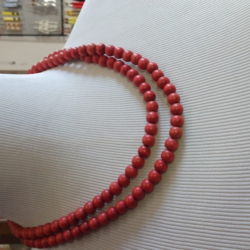 Vintage wood bead necklace